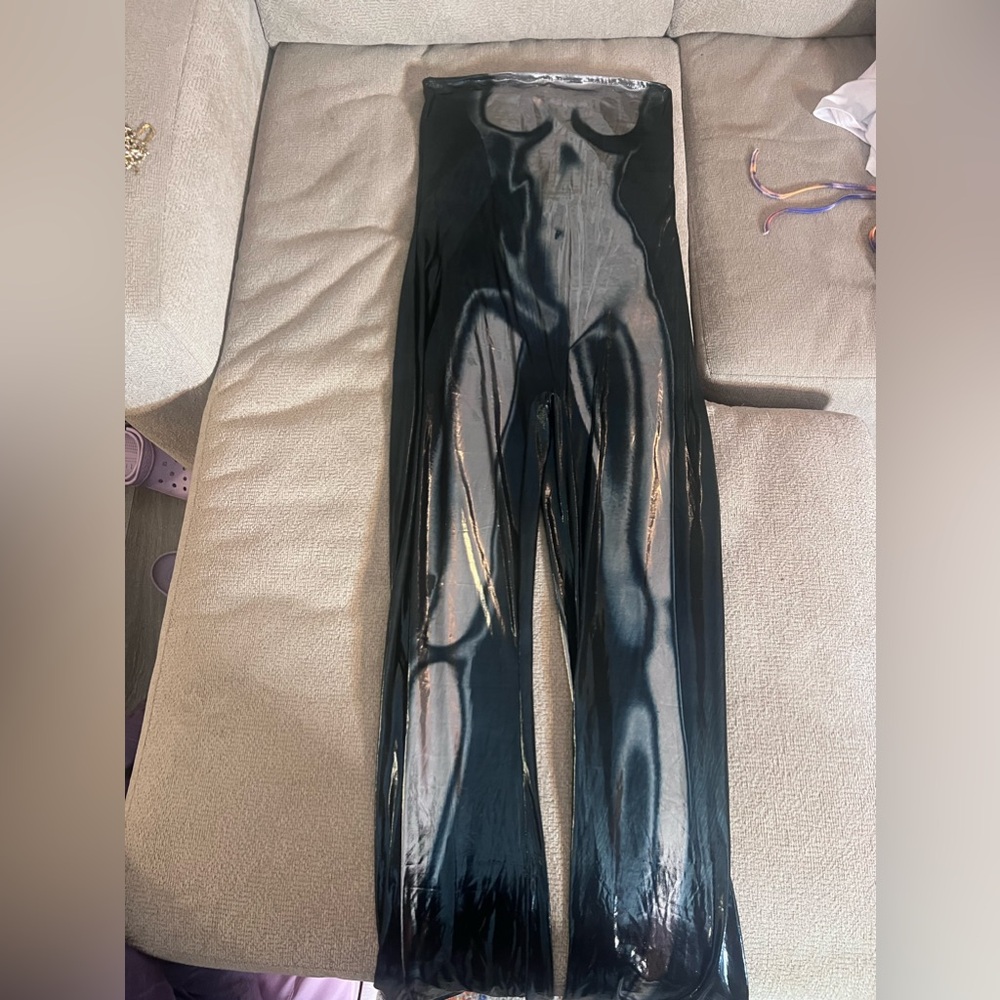 Kolly punk silver body print jumpsuit